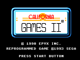 California Games II (Europe) Title Screen